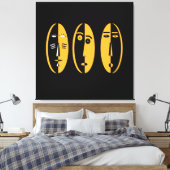 Abstracte moderne maskers canvas afdruk (Insitu (Slaapkamer))