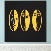 Abstracte moderne maskers canvas afdruk (Insitu (Houten vloer))