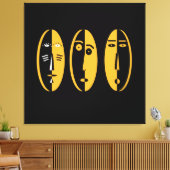 Abstracte moderne maskers canvas afdruk (Insitu (Woonkamer))