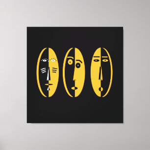 Abstracte moderne maskers canvas afdruk