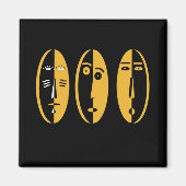 abstracte moderne maskers magneet (Voorkant)