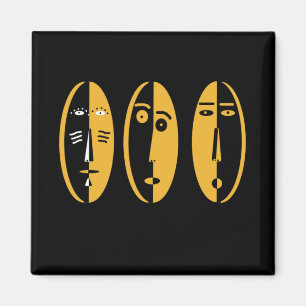abstracte moderne maskers magneet