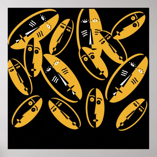 abstracte moderne maskers poster (Voorkant)