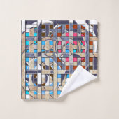 Abstracte moderne, minimale kunstlandschapsgeometr bad handdoek (Wasdoekje)