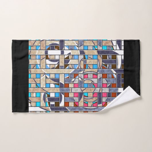Abstracte moderne, minimale kunstlandschapsgeometr bad handdoek (Handdoek)