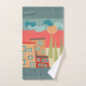 Abstracte moderne, minimale kunstlandschapsgeometr bad handdoek (Handdoek)