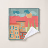 Abstracte moderne, minimale kunstlandschapsgeometr bad handdoek (Wasdoekje)
