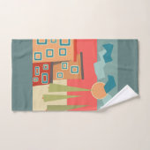 Abstracte moderne, minimale kunstlandschapsgeometr bad handdoek (Handdoek)