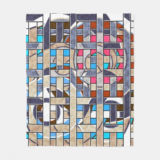 Abstracte moderne, minimale kunstlandschapsgeometr fleece deken (Voorkant)