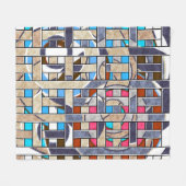 Abstracte moderne, minimale kunstlandschapsgeometr fleece deken (Voorkant (Horizontaal))