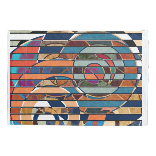 Abstracte moderne, minimale kunstlandschapsgeometr kussensloop (Achterkant)