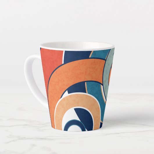 Abstracte moderne, minimale kunstlandschapsgeometr latte mok (Linkerhoek)