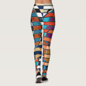 Abstracte moderne, minimale kunstlandschapsgeometr leggings (Achterkant)