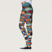 Abstracte moderne, minimale kunstlandschapsgeometr leggings (Links)