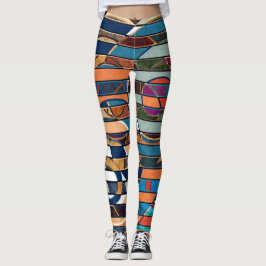Abstracte moderne, minimale kunstlandschapsgeometr leggings