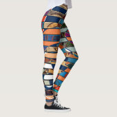 Abstracte moderne, minimale kunstlandschapsgeometr leggings (Rechts)