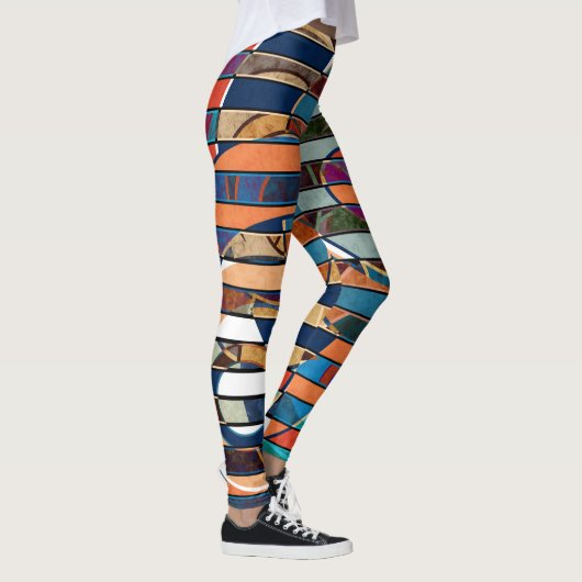 Abstracte moderne, minimale kunstlandschapsgeometr leggings (Rechts)
