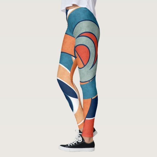 Abstracte moderne, minimale kunstlandschapsgeometr leggings (Links)