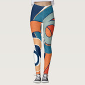 Abstracte moderne, minimale kunstlandschapsgeometr leggings (Voorkant)
