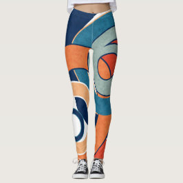 Abstracte moderne, minimale kunstlandschapsgeometr leggings