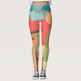 Abstracte moderne, minimale kunstlandschapsgeometr leggings