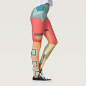 Abstracte moderne, minimale kunstlandschapsgeometr leggings (Rechts)