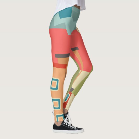 Abstracte moderne, minimale kunstlandschapsgeometr leggings (Rechts)