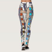 Abstracte moderne, minimale kunstlandschapsgeometr leggings (Achterkant)