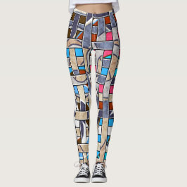 Abstracte moderne, minimale kunstlandschapsgeometr leggings