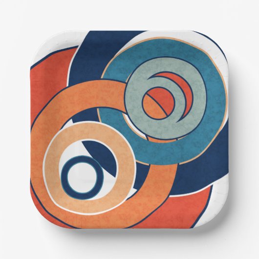 Abstracte moderne, minimale kunstlandschapsgeometr papieren bordje (Voorkant)