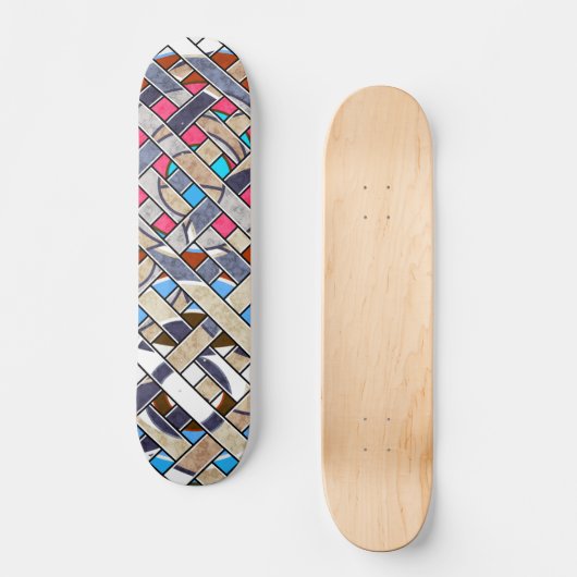 Abstracte moderne, minimale kunstlandschapsgeometr persoonlijk skateboard (Voorkant)
