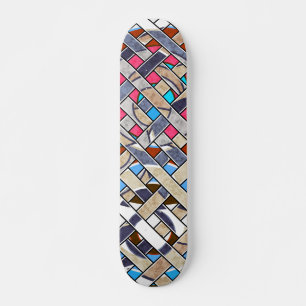 Abstracte moderne, minimale kunstlandschapsgeometr persoonlijk skateboard