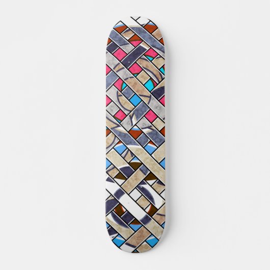 Abstracte moderne, minimale kunstlandschapsgeometr persoonlijk skateboard (Voorkant)
