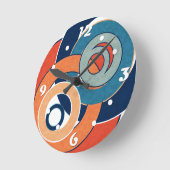 Abstracte moderne, minimale kunstlandschapsgeometr ronde klok (Hoek)