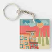 Abstracte moderne, minimale kunstlandschapsgeometr sleutelhanger (voorkant)