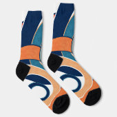 Abstracte moderne, minimale kunstlandschapsgeometr sokken (Rechts)