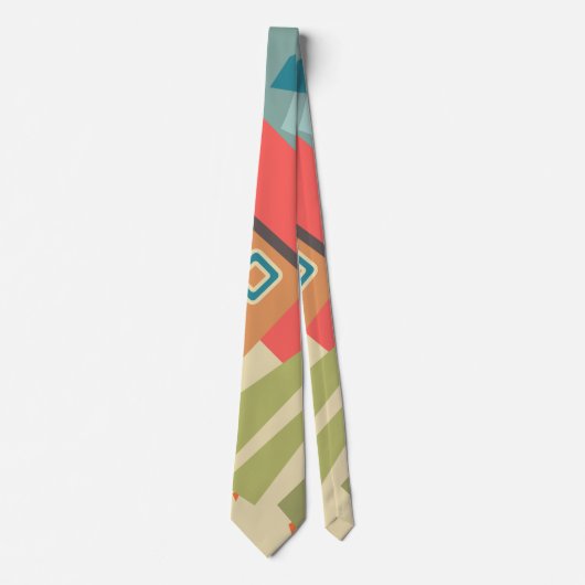 Abstracte moderne, minimale kunstlandschapsgeometr stropdas (Voorkant)