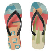 Abstracte moderne, minimale kunstlandschapsgeometr teenslippers (Voetbed)