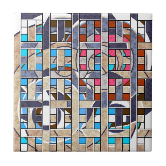 Abstracte moderne, minimale kunstlandschapsgeometr tegeltje (Voorkant)