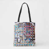 Abstracte moderne, minimale kunstlandschapsgeometr tote bag (Voorkant)