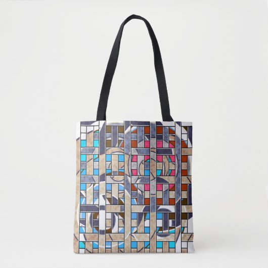 Abstracte moderne, minimale kunstlandschapsgeometr tote bag (Voorkant)