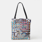 Abstracte moderne, minimale kunstlandschapsgeometr tote bag (Achterkant)