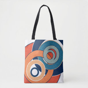 Abstracte moderne, minimale kunstlandschapsgeometr tote bag