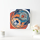 Abstracte moderne, minimale kunstlandschapsgeometr vierkante klok (Huis)