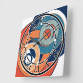 Abstracte moderne, minimale kunstlandschapsgeometr vierkante klok (Hoek)