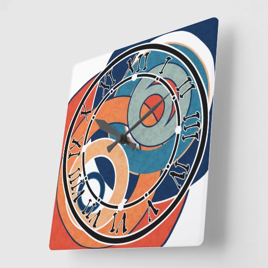 Abstracte moderne, minimale kunstlandschapsgeometr vierkante klok (Hoek)