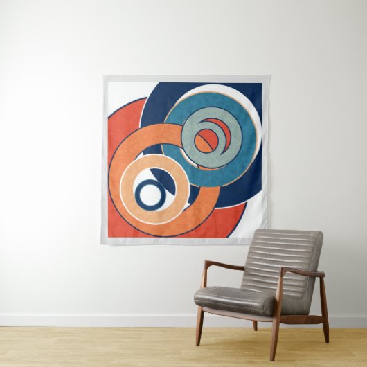 Abstracte moderne, minimale kunstlandschapsgeometr wandkleed (In situ)