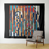 Abstracte moderne, minimale kunstlandschapsgeometr wandkleed (In Situ (horizontaal))