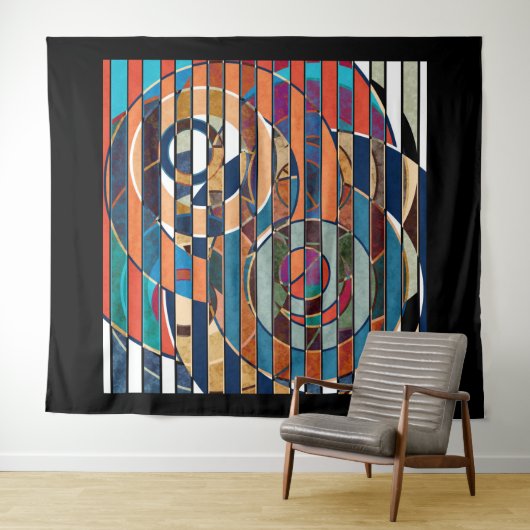 Abstracte moderne, minimale kunstlandschapsgeometr wandkleed (In Situ (horizontaal))