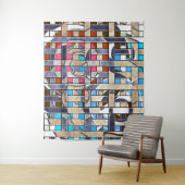 Abstracte moderne, minimale kunstlandschapsgeometr wandkleed (In situ)